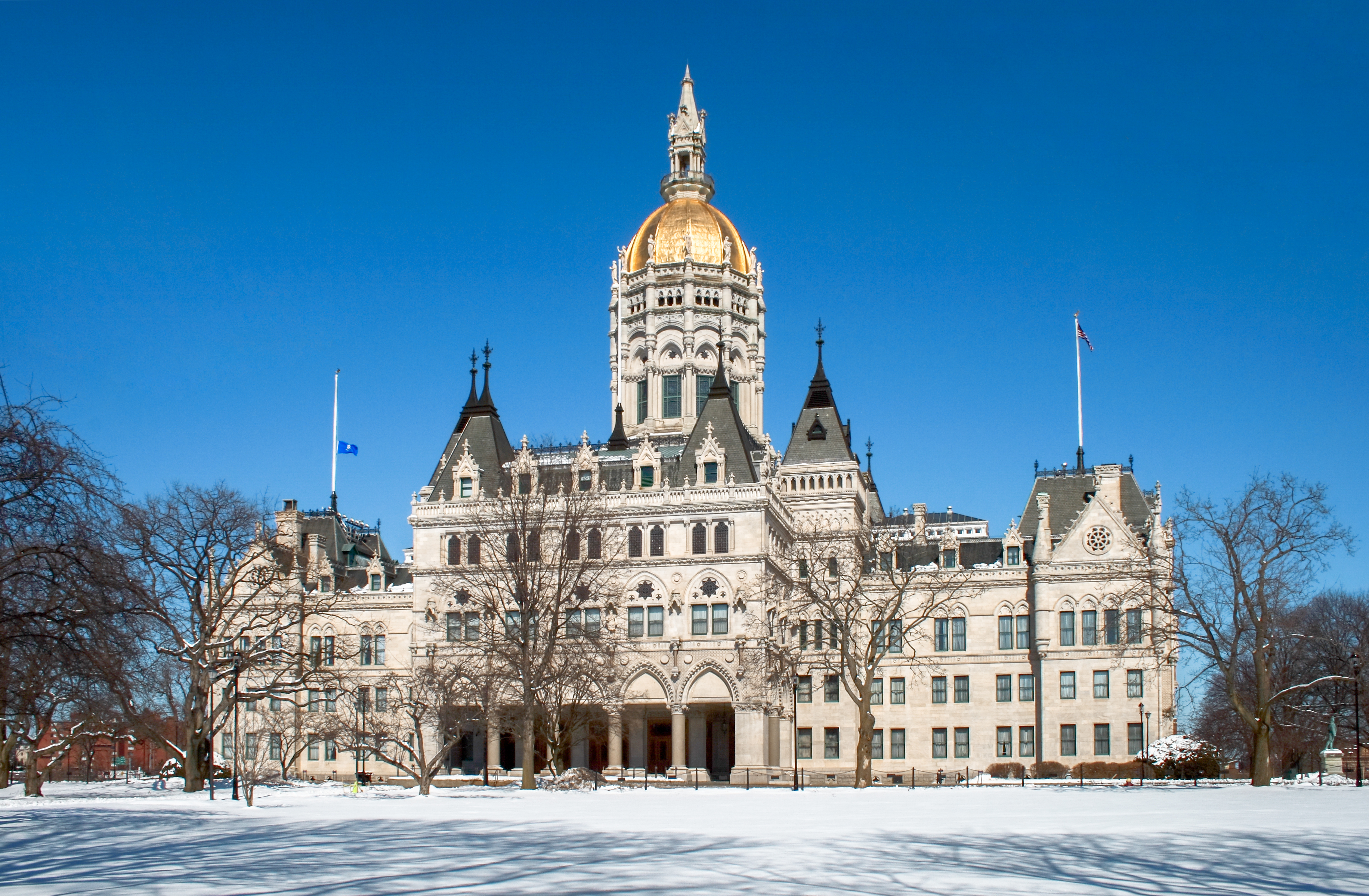 Connecticut landmark or civic architecture for statewide court reporting coverage