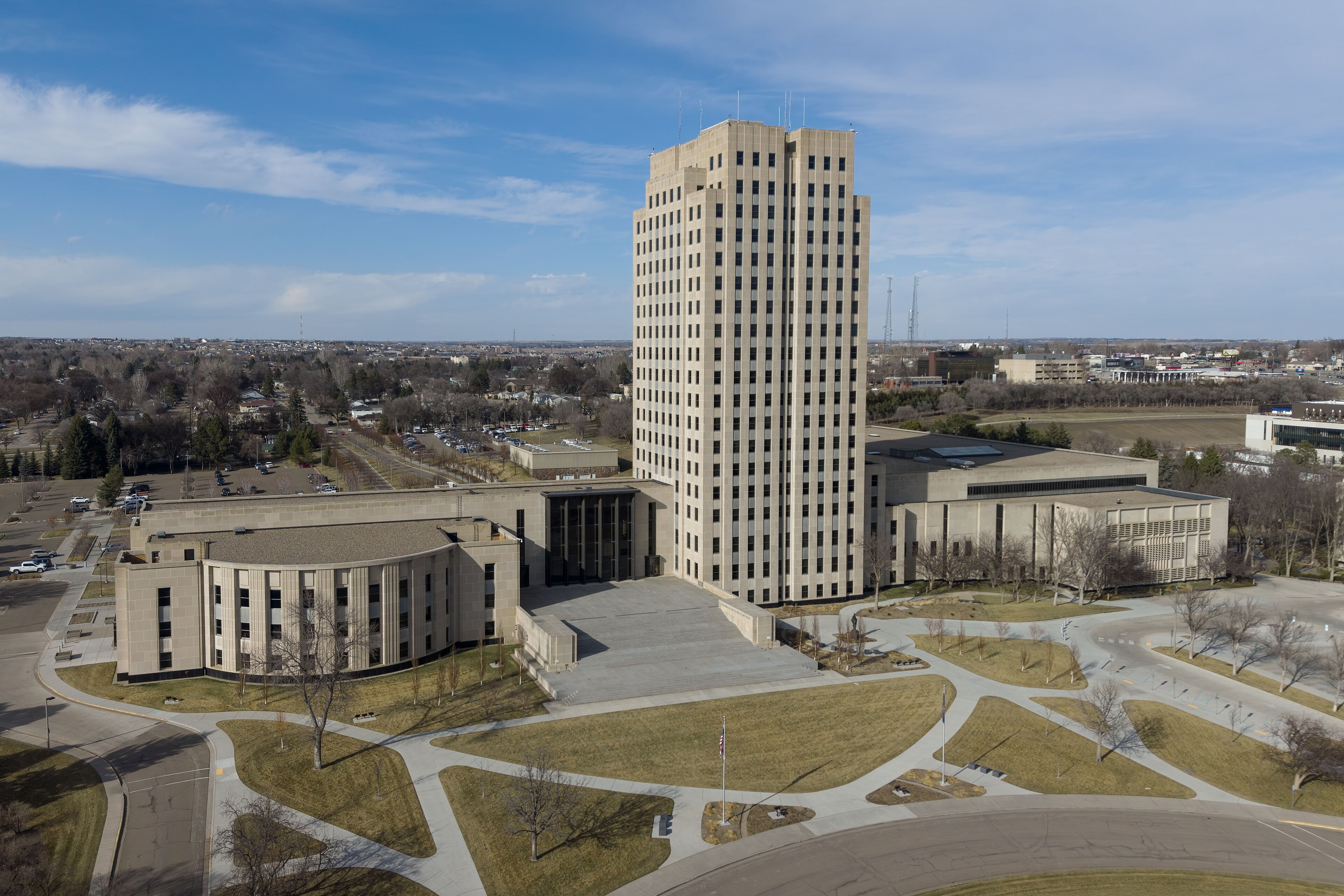 North Dakota landmark or civic architecture for statewide court reporting coverage